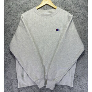 Vintage Champion Medium Reverse Weave Fleece‎ Pullover Crew Gray Sweatshirt